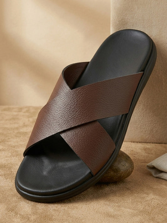 Fentacia Men Cross Straps Casual Sandals