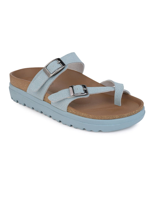 Fentacia Women Solid Suede Flat Sandals