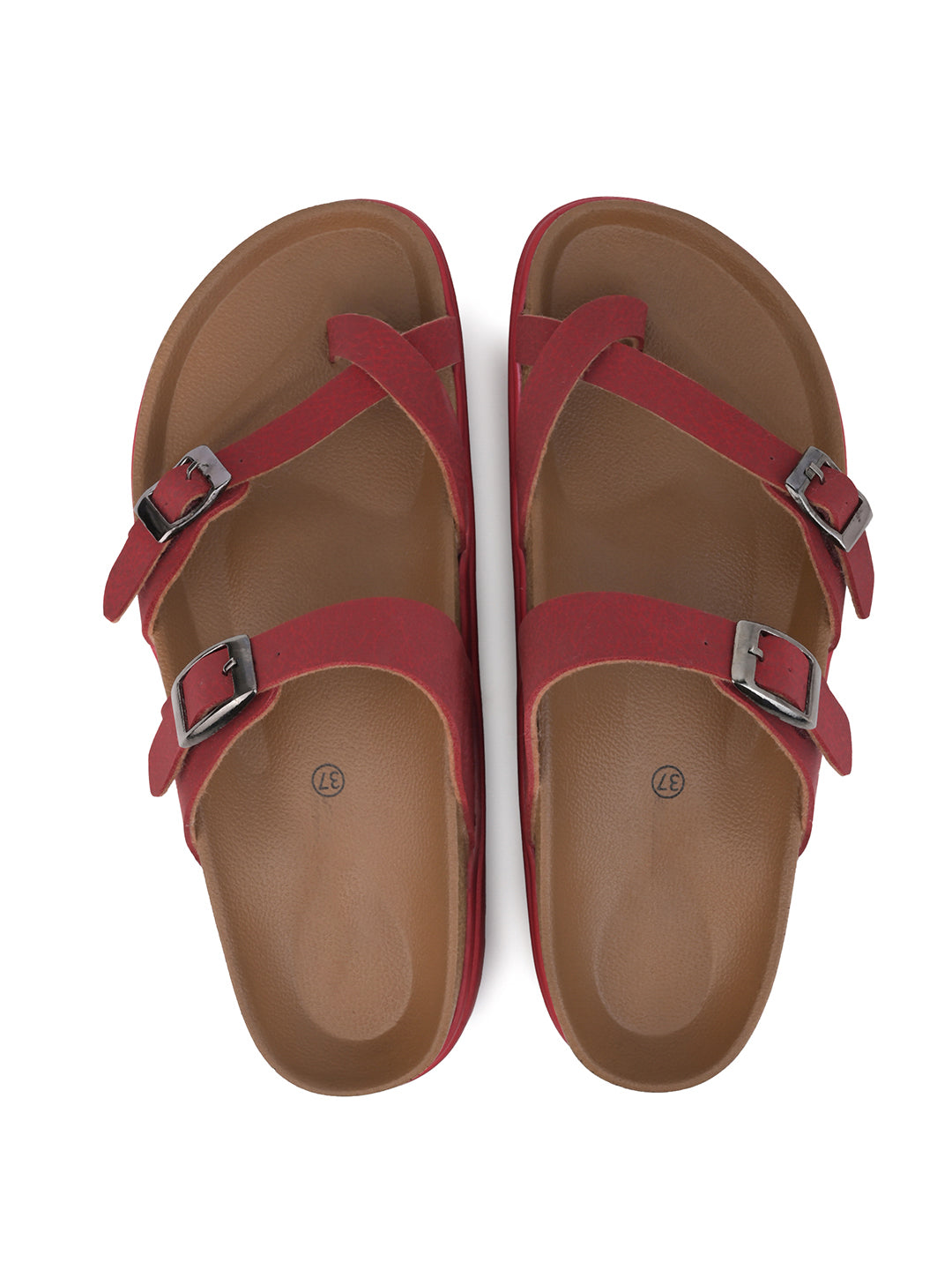 Fentacia Women Solid Suede Flat Sandals