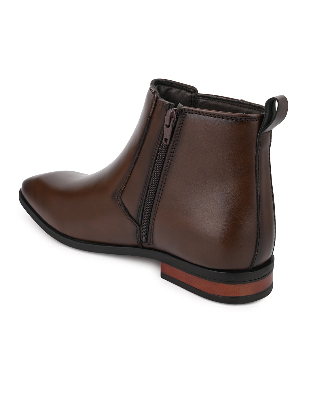 Fentacia Men Square Toe Zip Closure Chelsea Boots