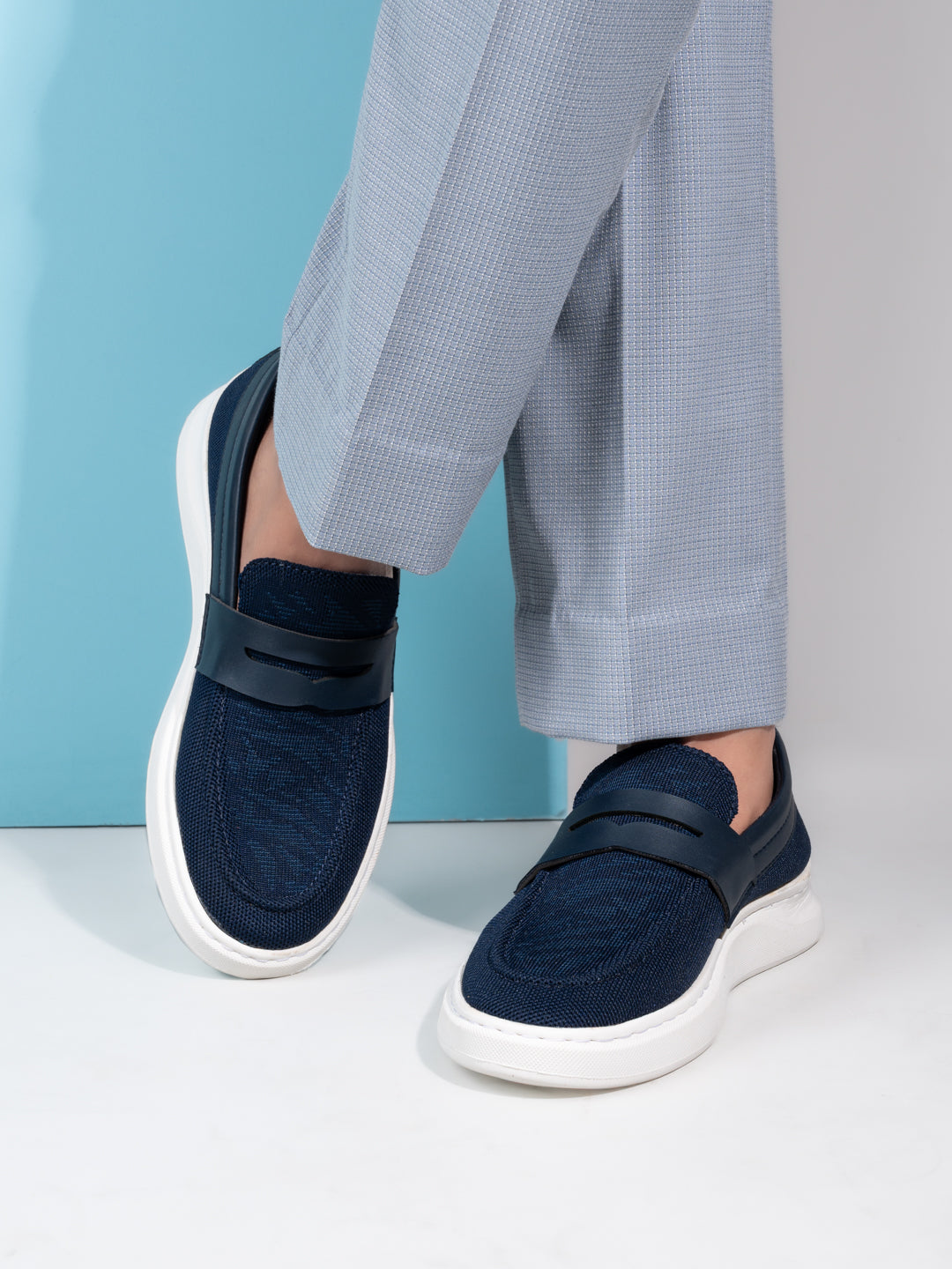 Fentacia Men Knitted Memory Foam Casual Loafers