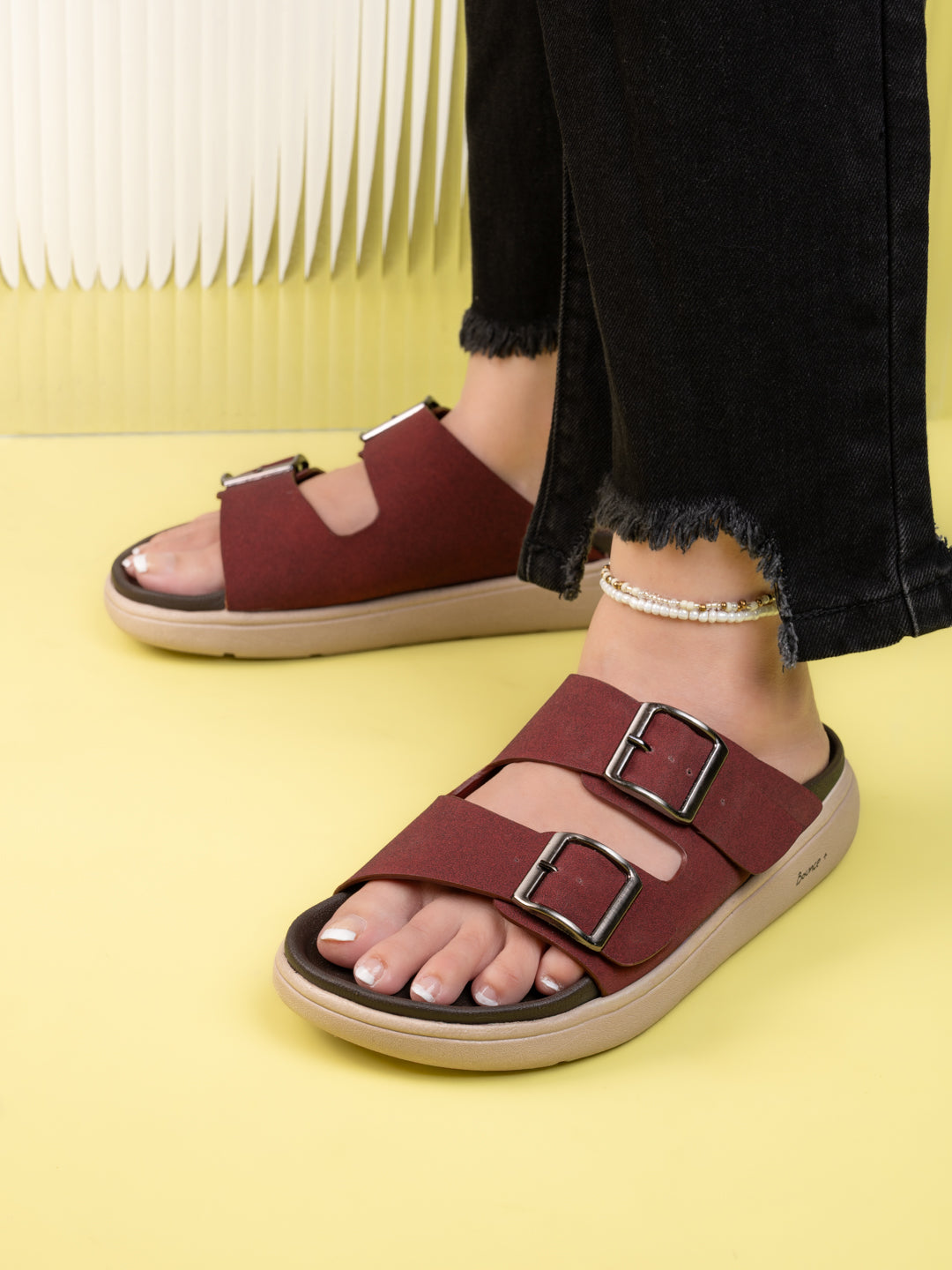 Fentacia Women Lightweight Comfort Sandals With Dual Buckle adjustable straps