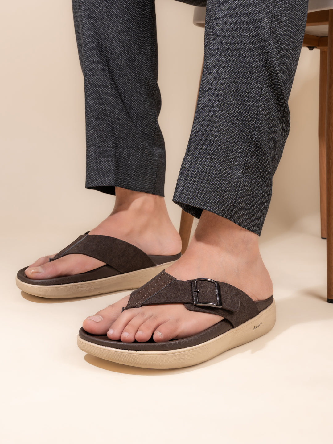 Fentacia Men T-Strap Casual Sandals