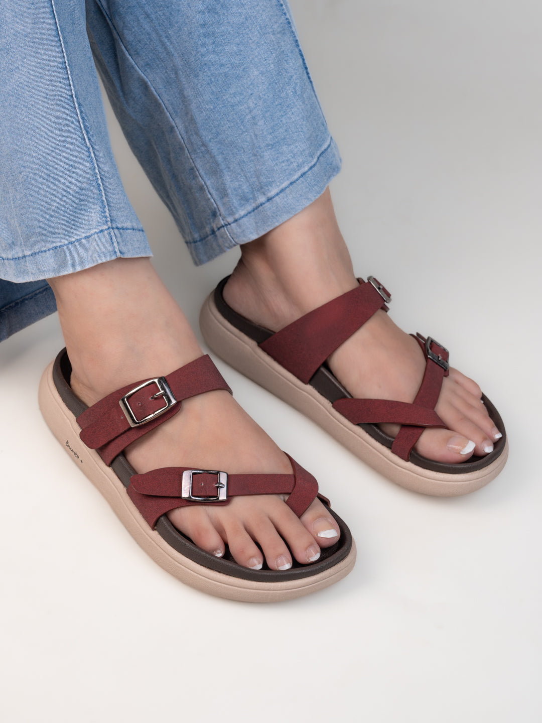 Fentacia Women Toe Ring Lightweight Comfort Suede Sandals