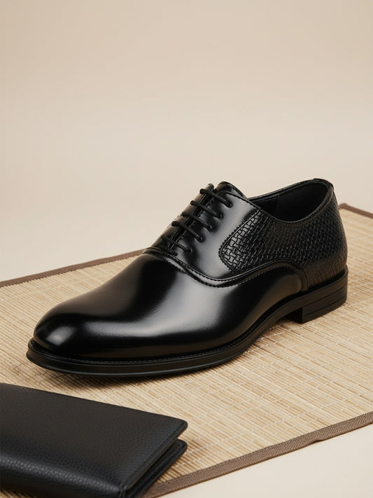 Fentacia Men Black Lace-up Formal Shoes