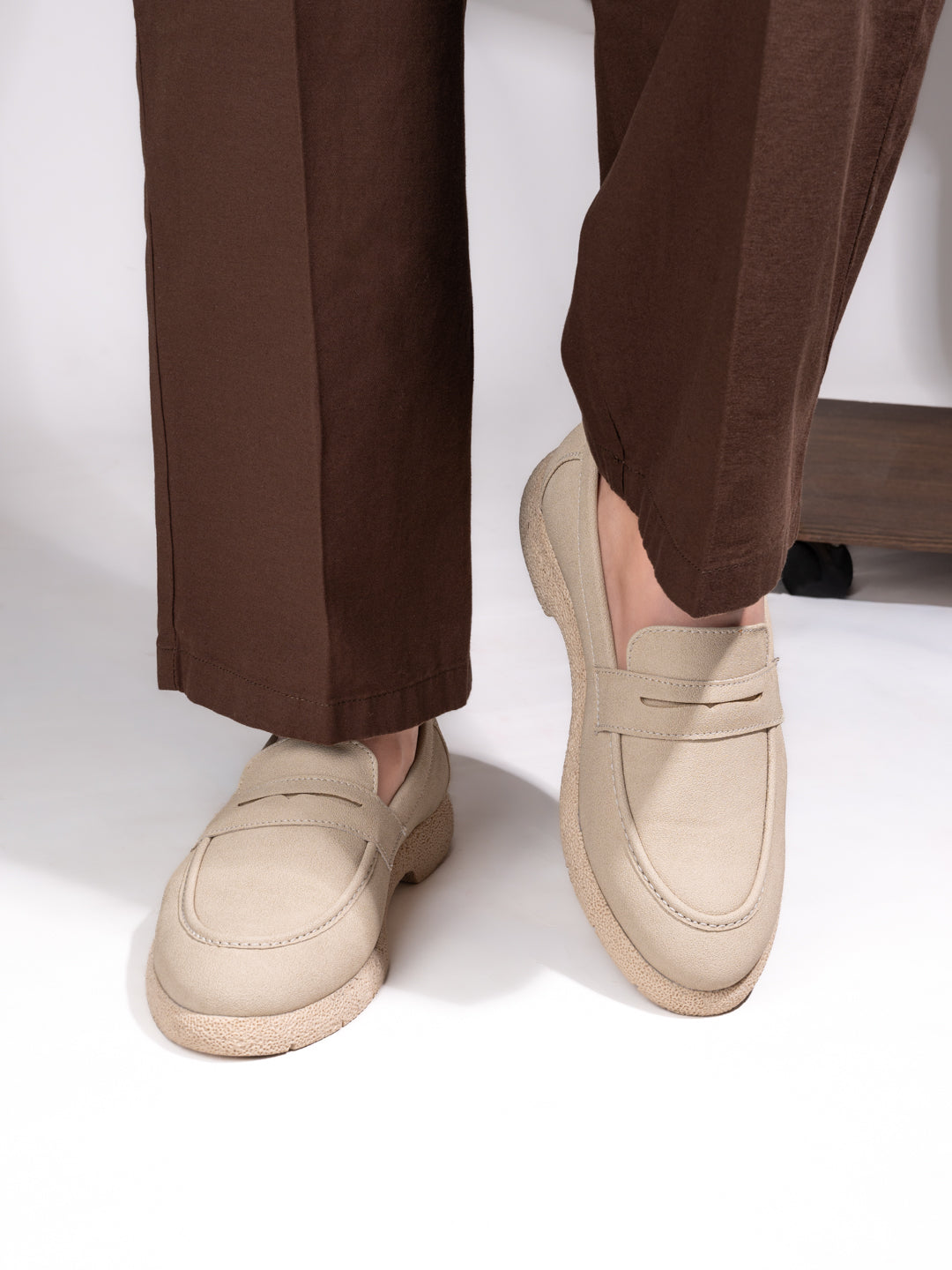 Fentacia Men Brown Synthetic Suede Comfort Loafers