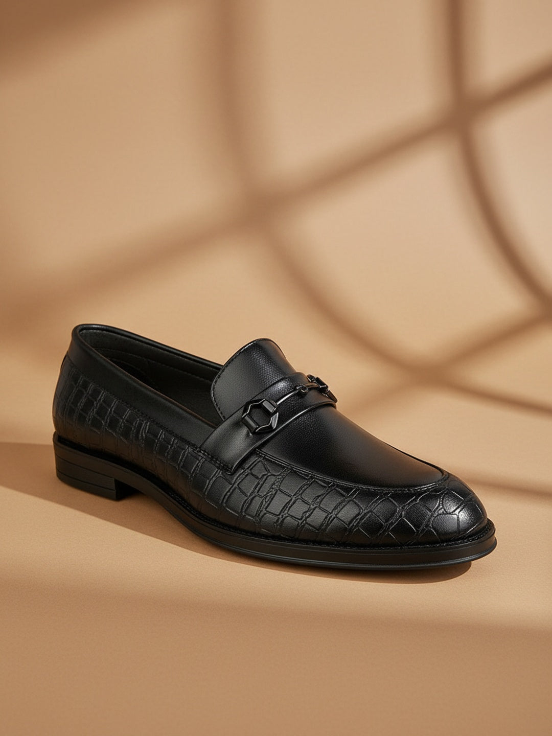 Fentacia Men Black Slip-On Formal Shoes