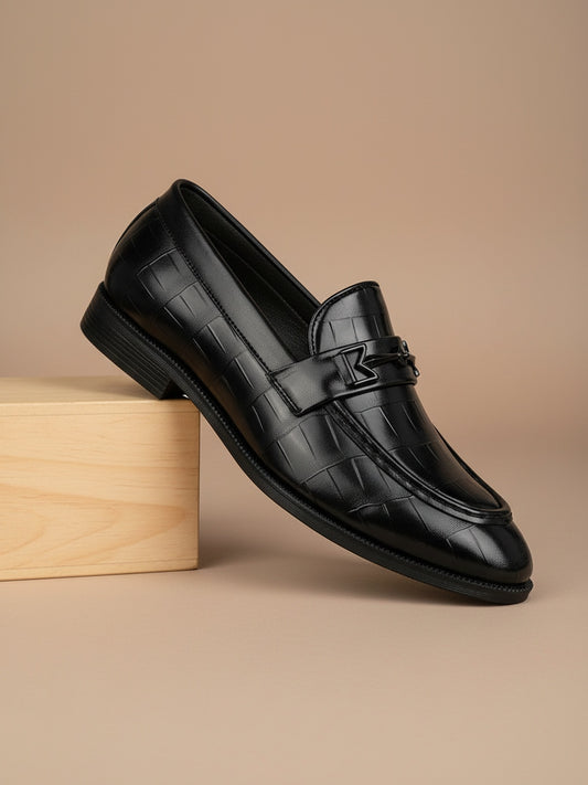 Fentacia Men Black Slip-On Formal Shoes