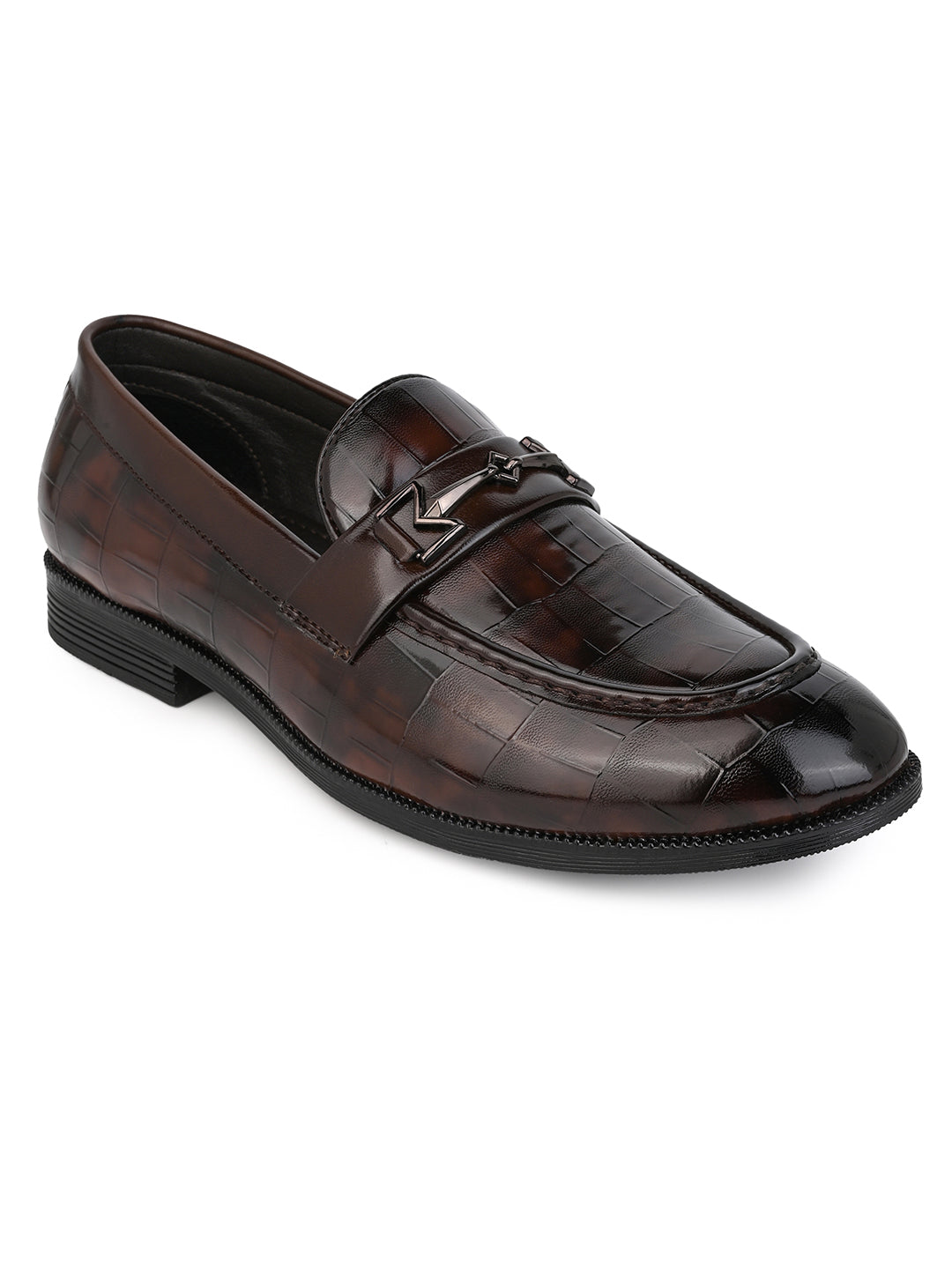Fentacia Men Textured Slip-On Formal Shoes