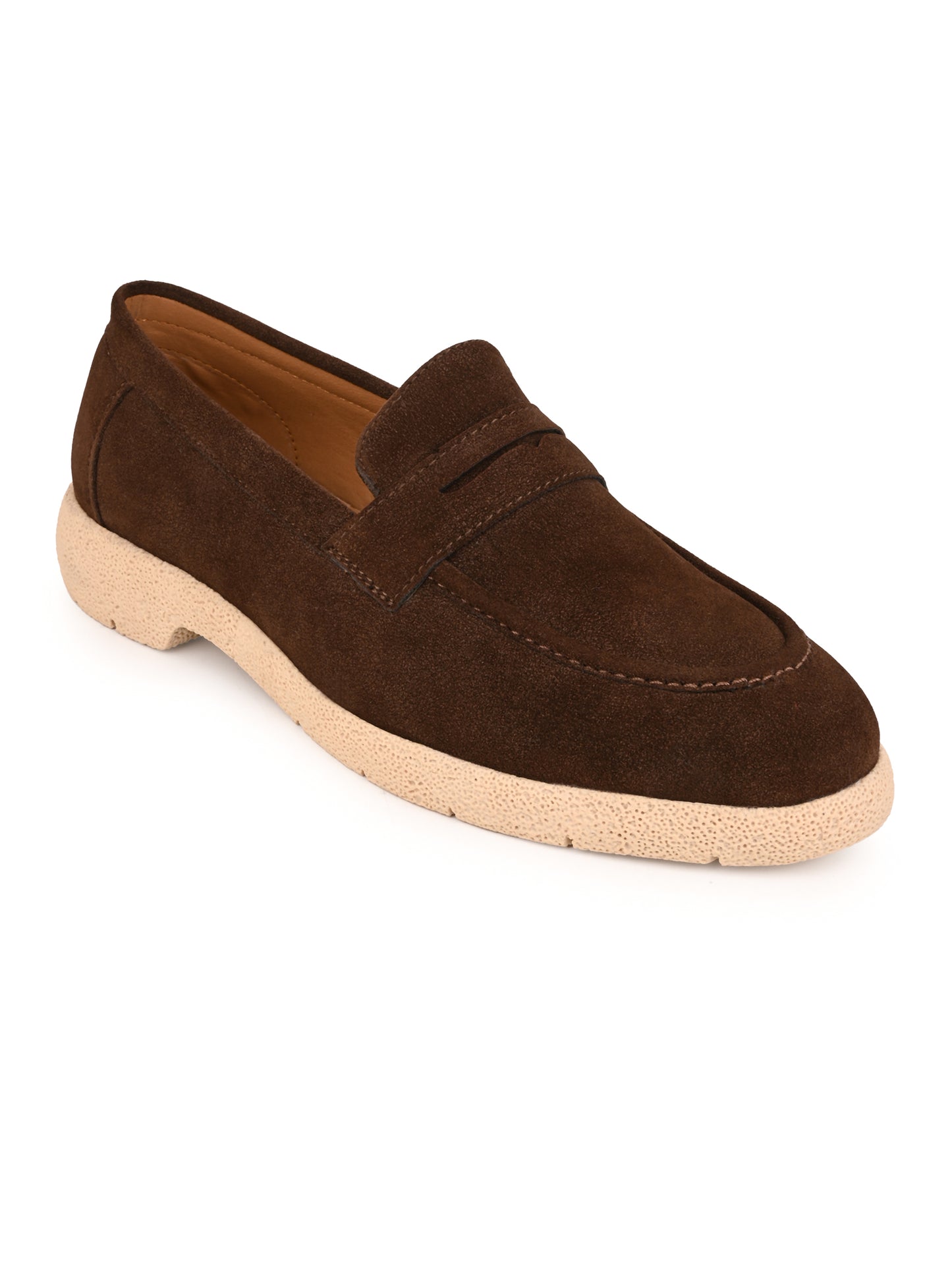 Fentacia Men Brown Synthetic Suede Comfort Loafers