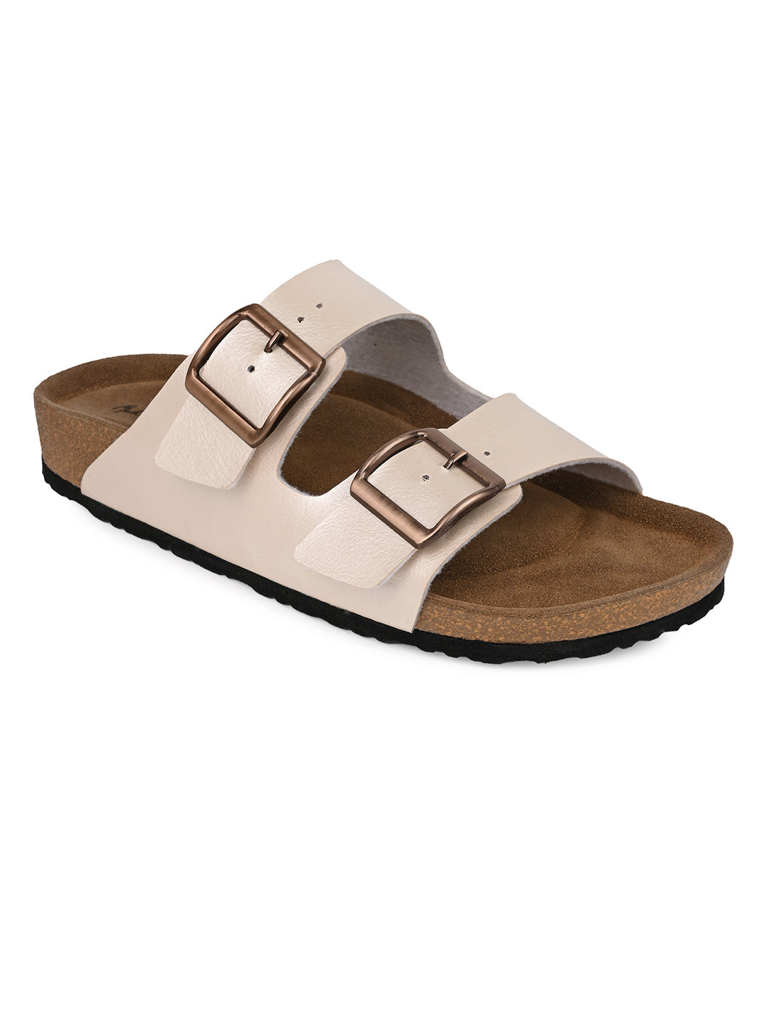 Fentacia Women Dual Buckle Flat Sandals