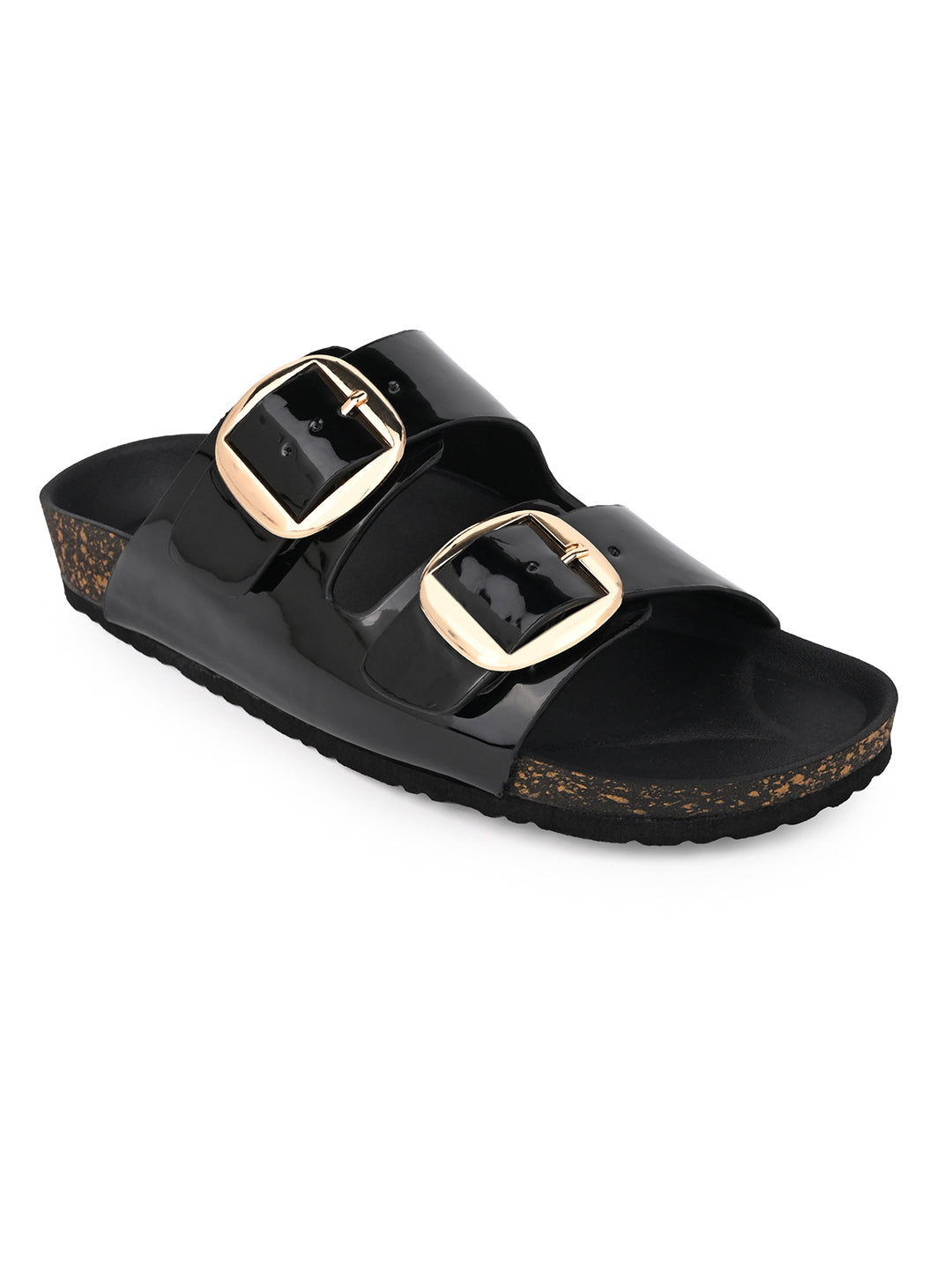 Fentacia Women Dual Buckle Flat Sandals