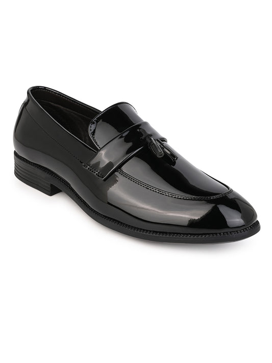 Fentacia Men Black Formal Tassel Slip-On Loafers