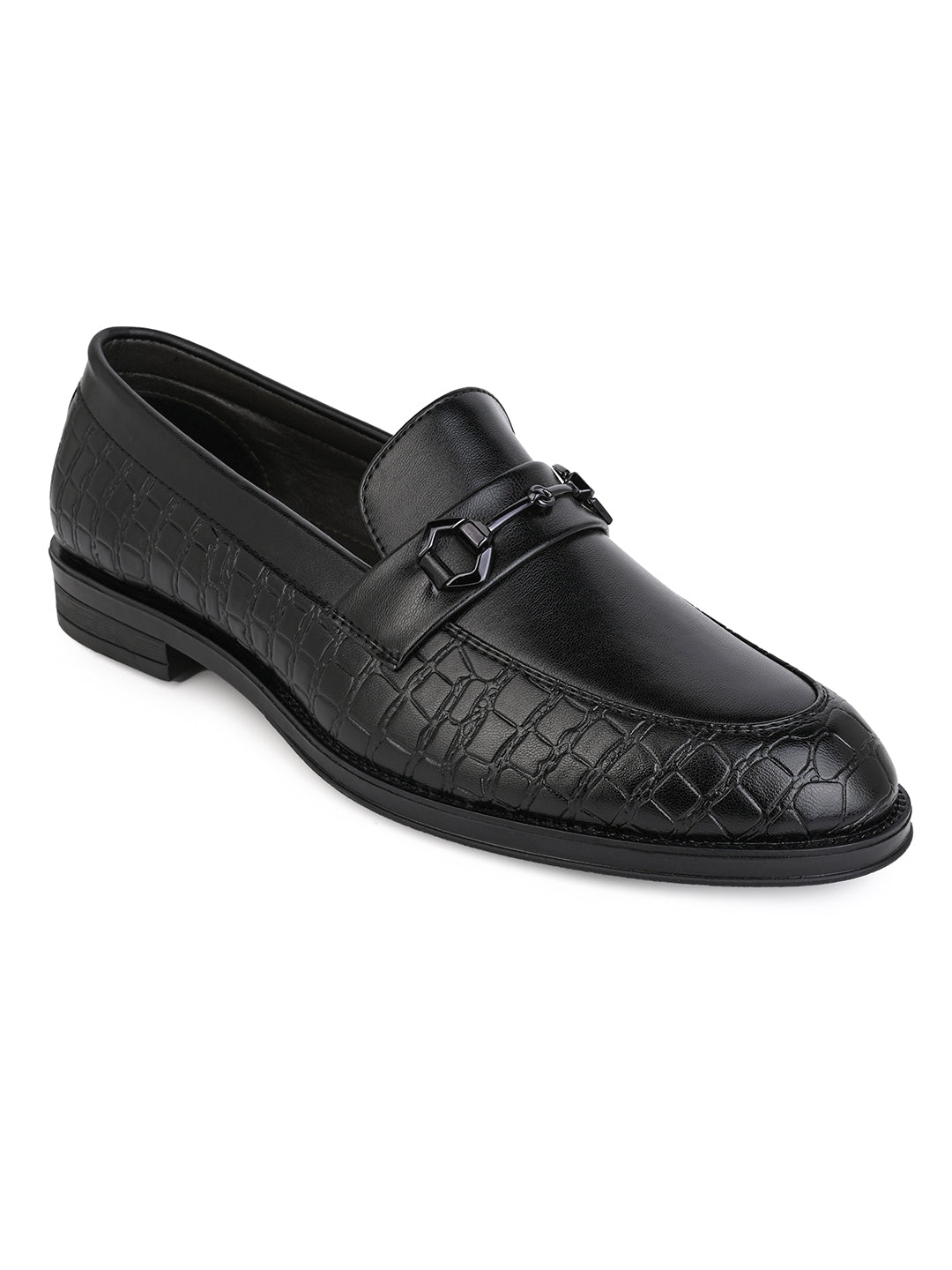 Fentacia Men Black Slip-On Formal Shoes