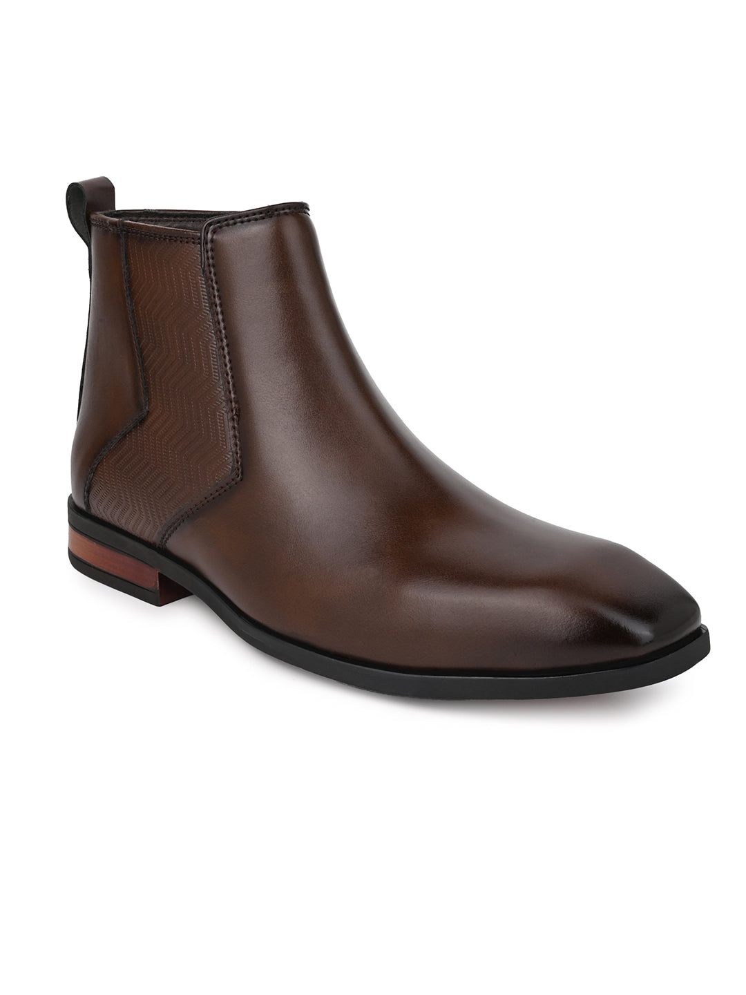 Fentacia Men Square Toe Zip Closure Chelsea Boots