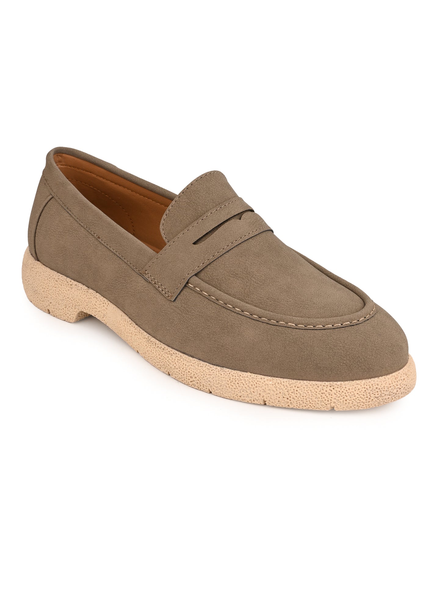Fentacia Men Brown Nubuck Comfort Loafers