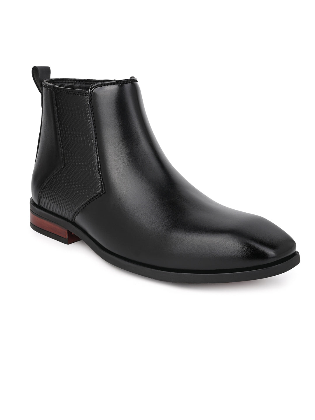 Fentacia Men Square Toe Zip Closure Chelsea Boots