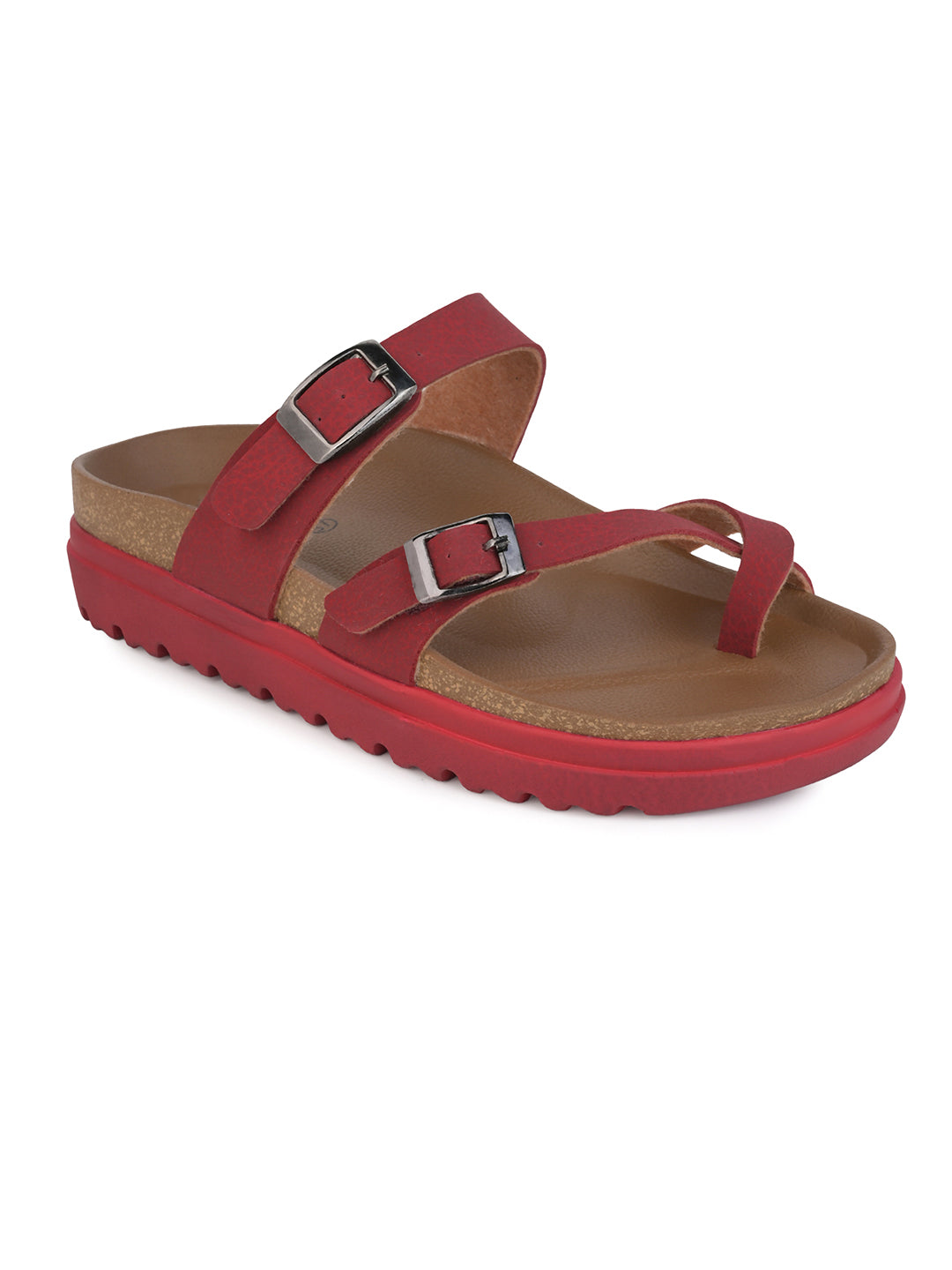 Fentacia Women Solid Suede Flat Sandals