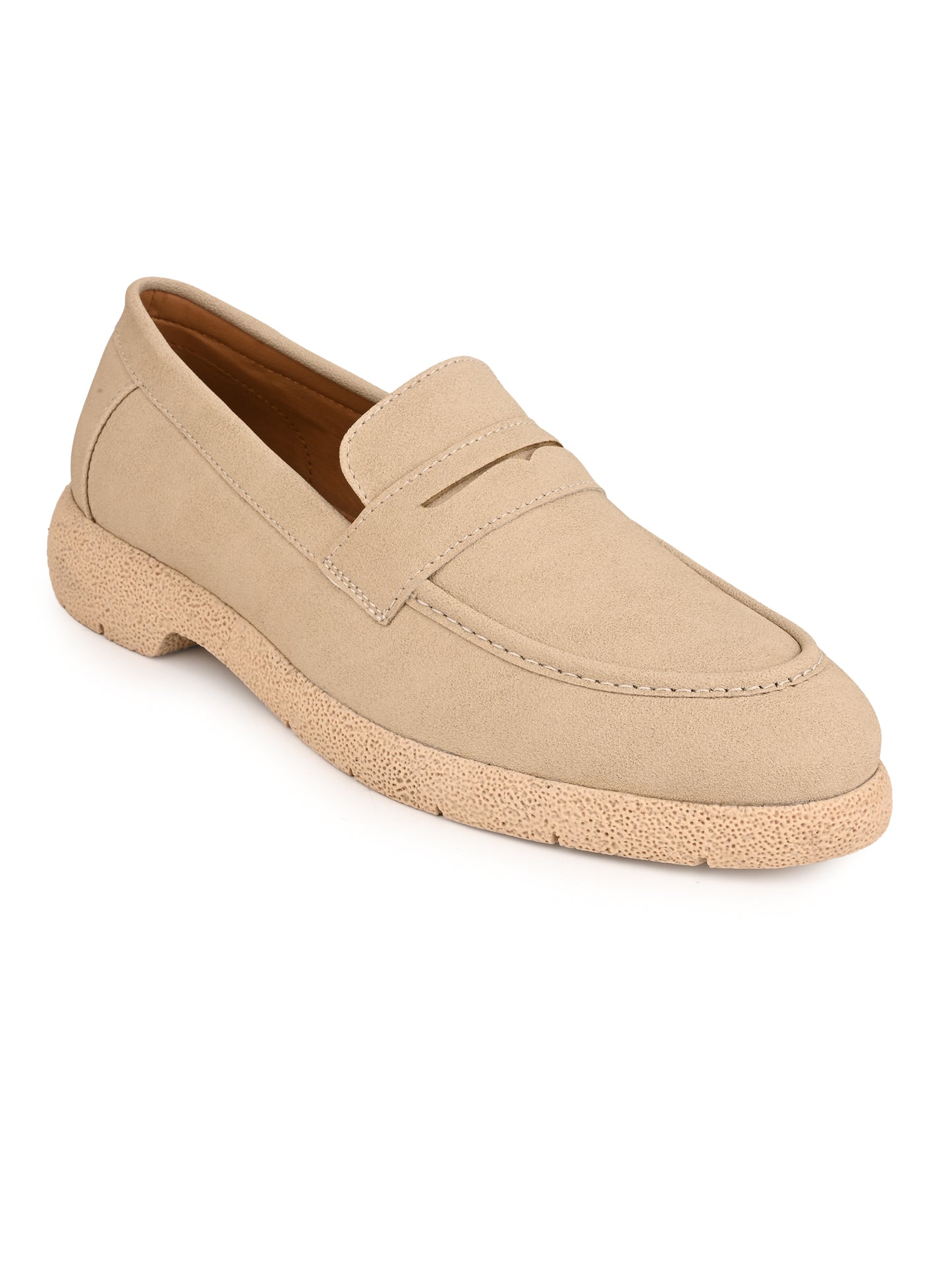 Fentacia Men Brown Synthetic Suede Comfort Loafers