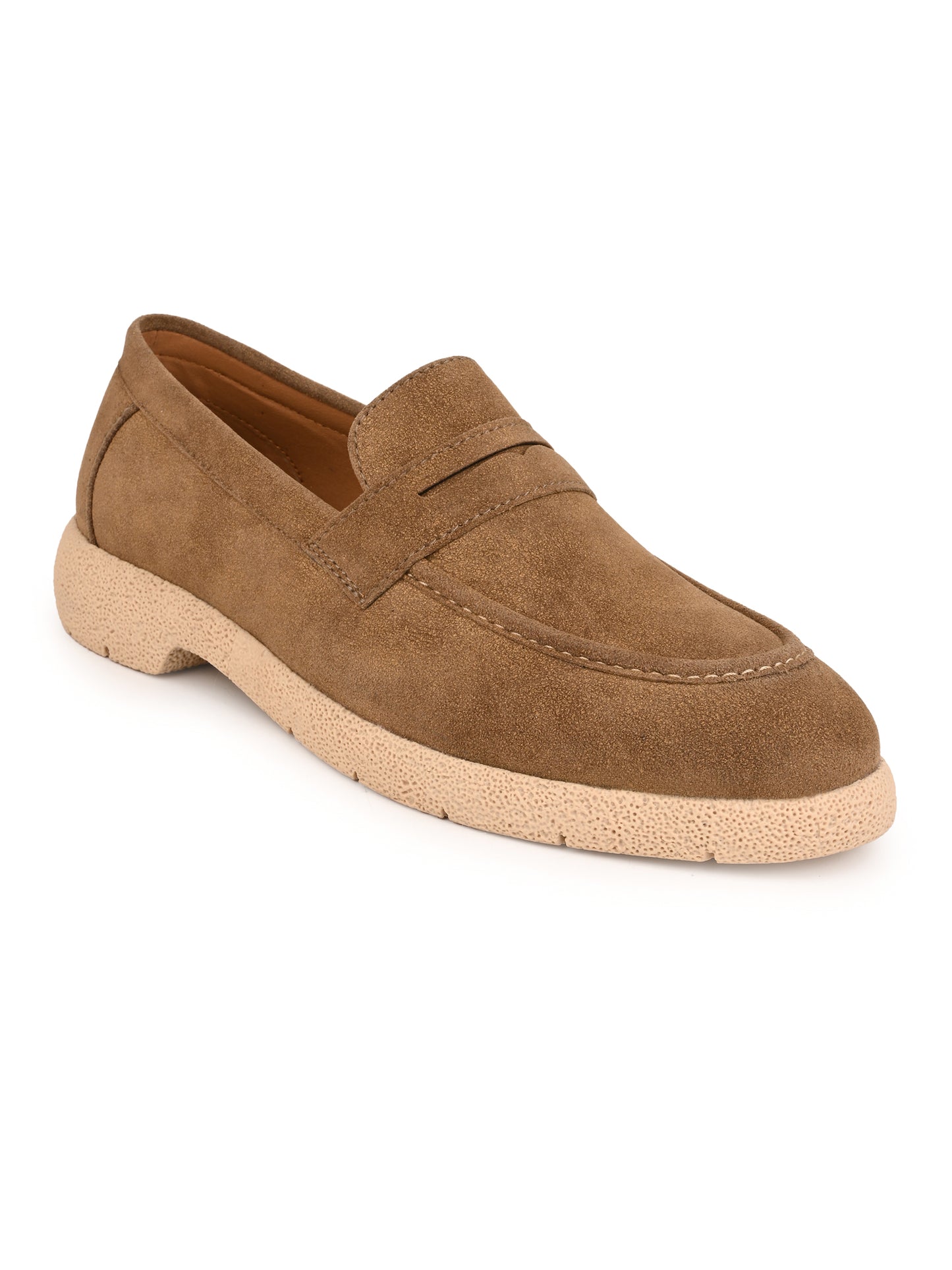 Fentacia Men Brown Synthetic Suede Comfort Loafers