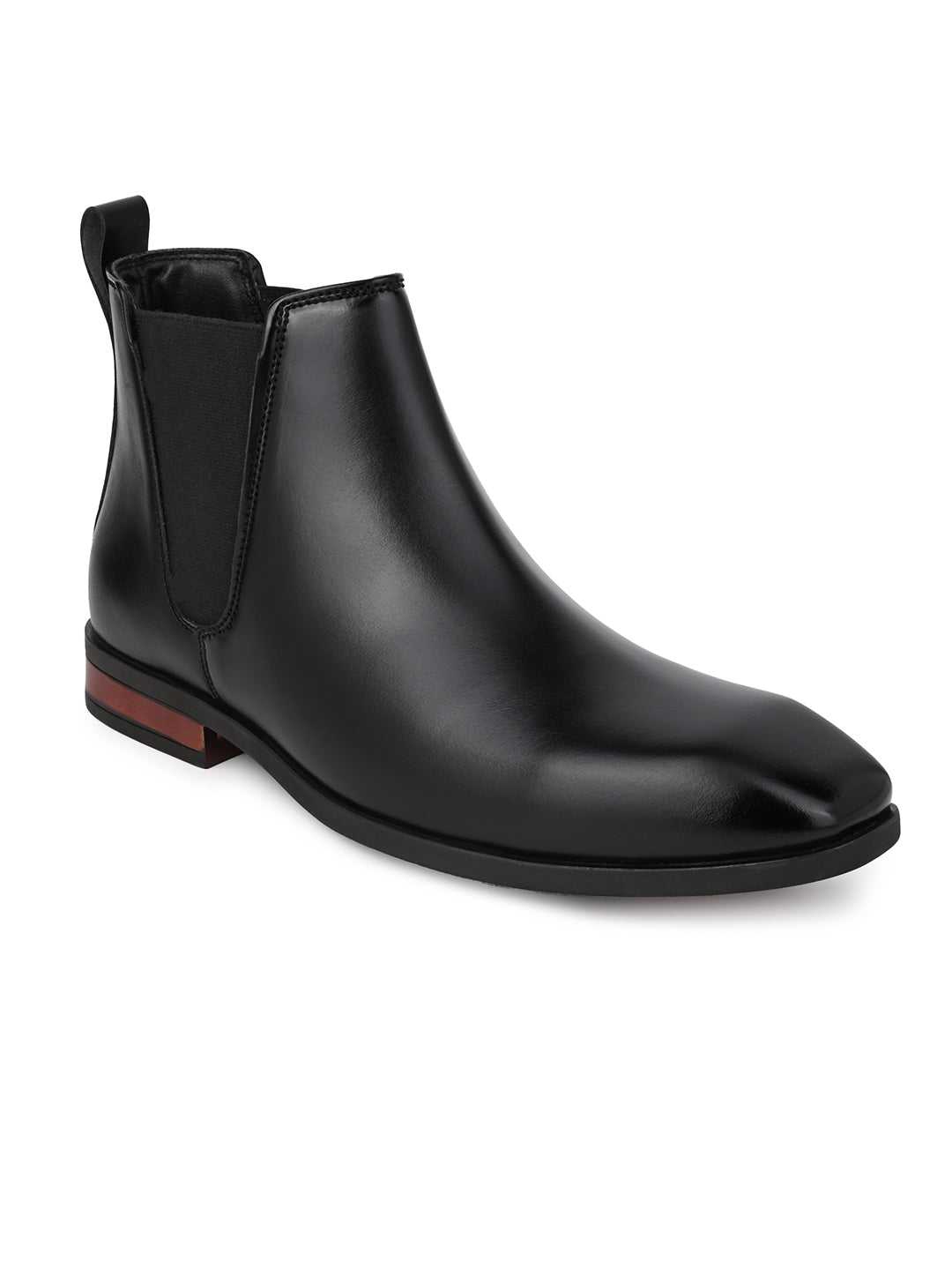 Fentacia Men Square Toe Pull-On Chelsea Boots
