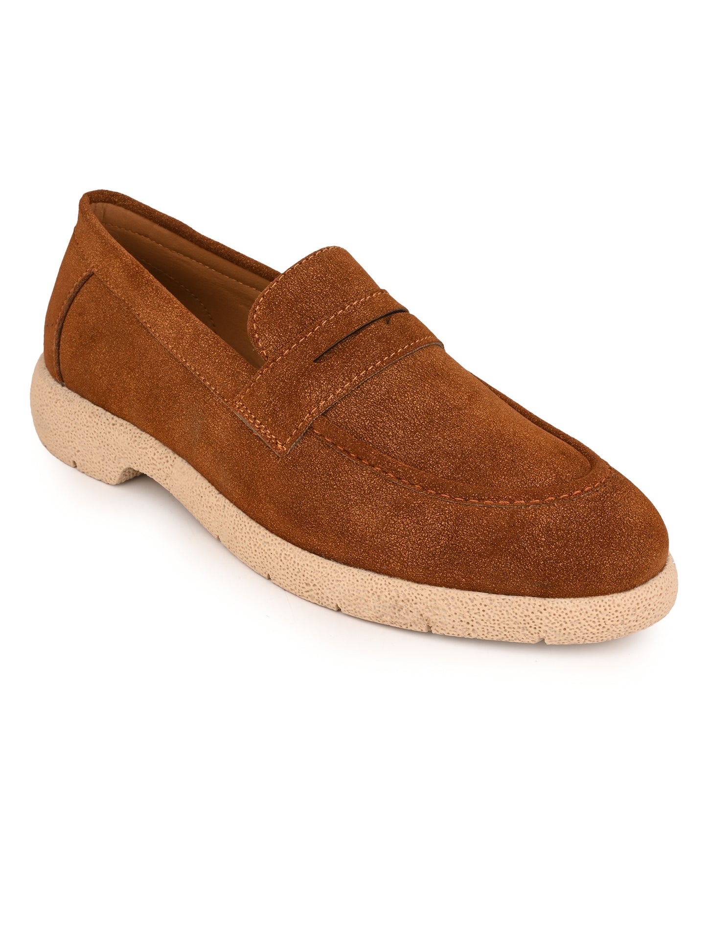 Fentacia Men Brown Synthetic Suede Comfort Loafers