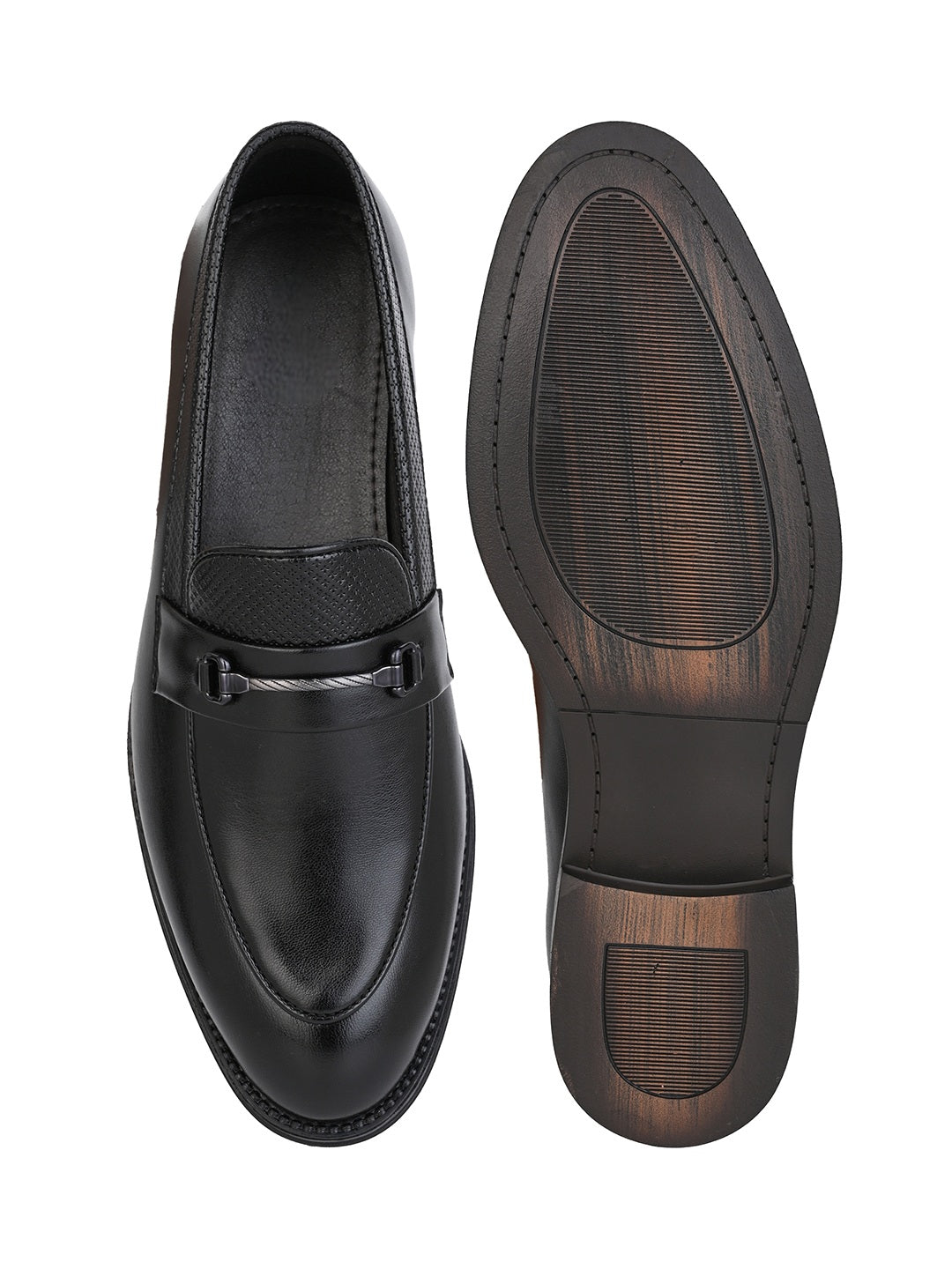 Fentacia Men Black Slip-On Formal Shoes
