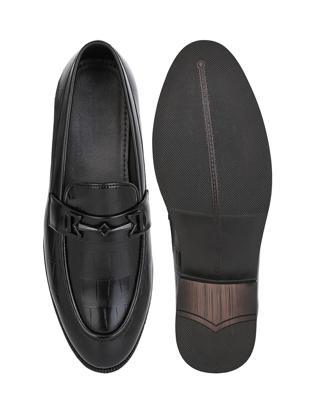 Fentacia Men Textured Slip-On Formal Shoes