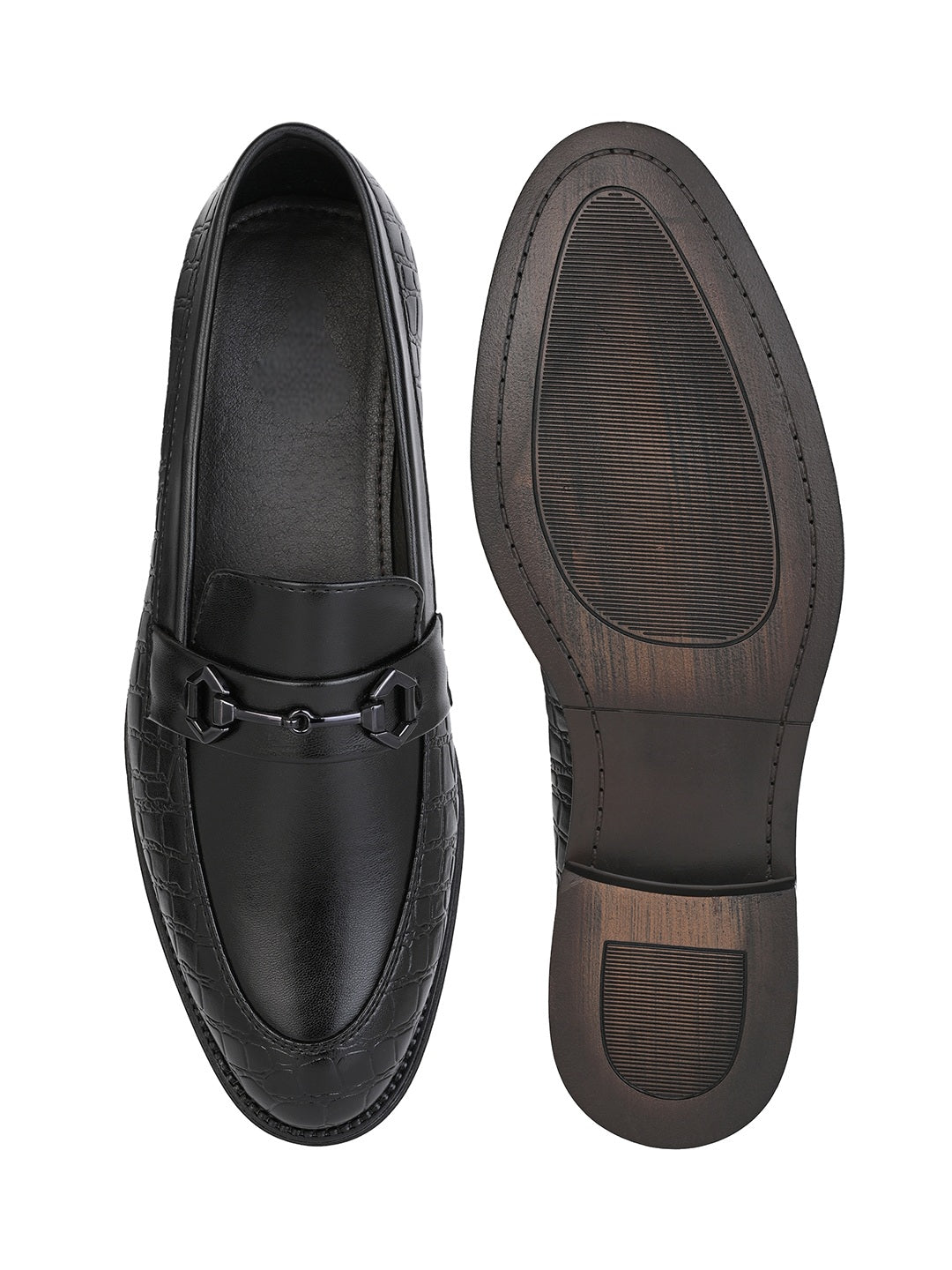 Fentacia Men Black Slip-On Formal Shoes