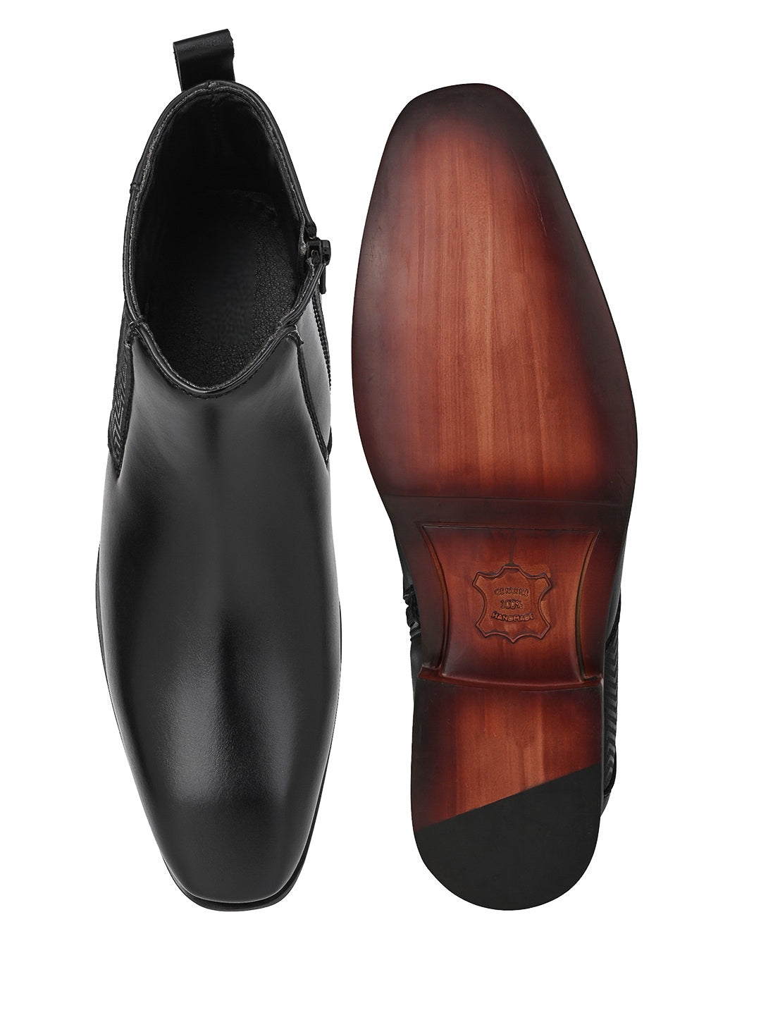 Fentacia Men Square Toe Zip Closure Chelsea Boots