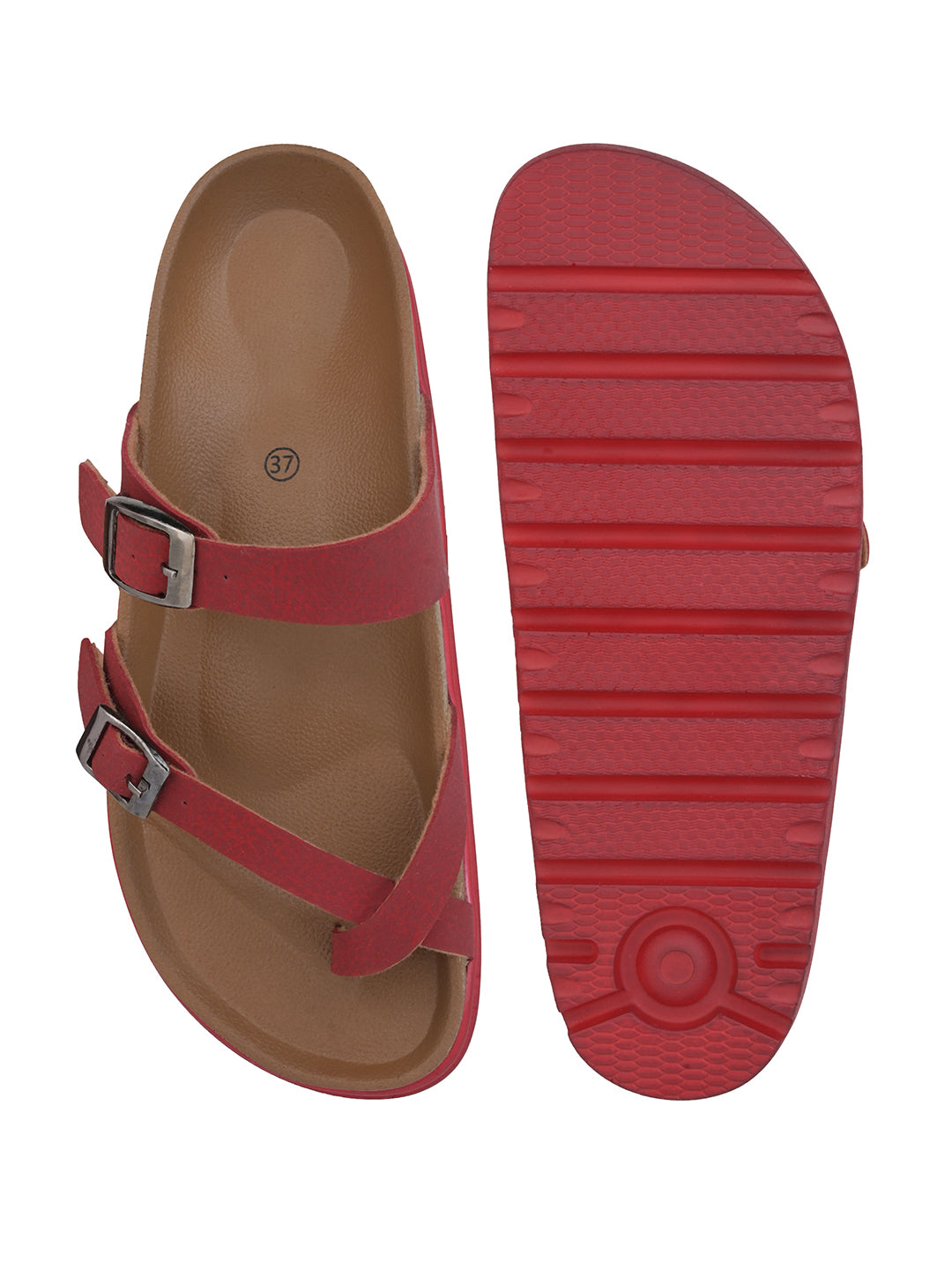 Fentacia Women Solid Suede Flat Sandals