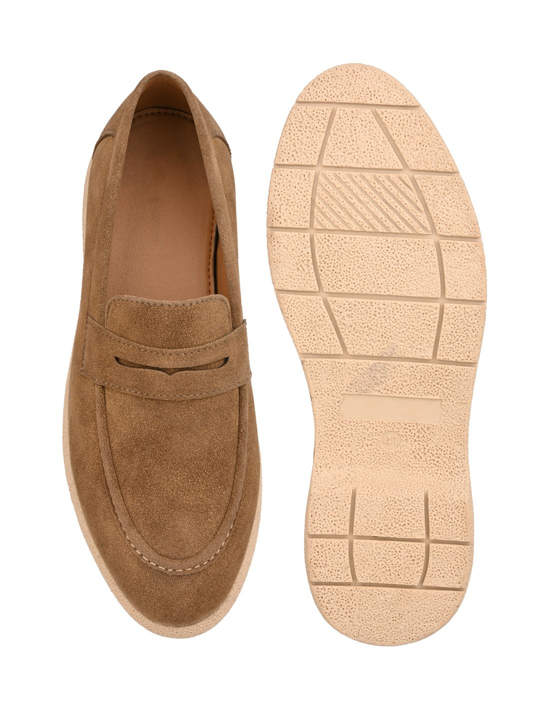 Fentacia Men Brown Synthetic Suede Comfort Loafers