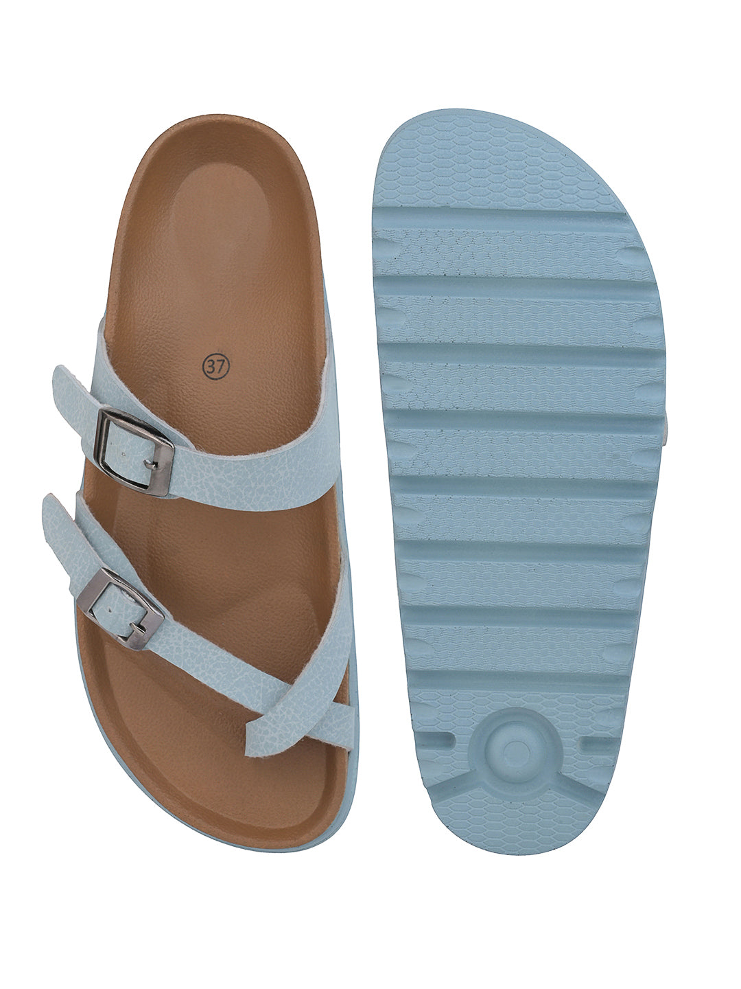 Fentacia Women Solid Suede Flat Sandals