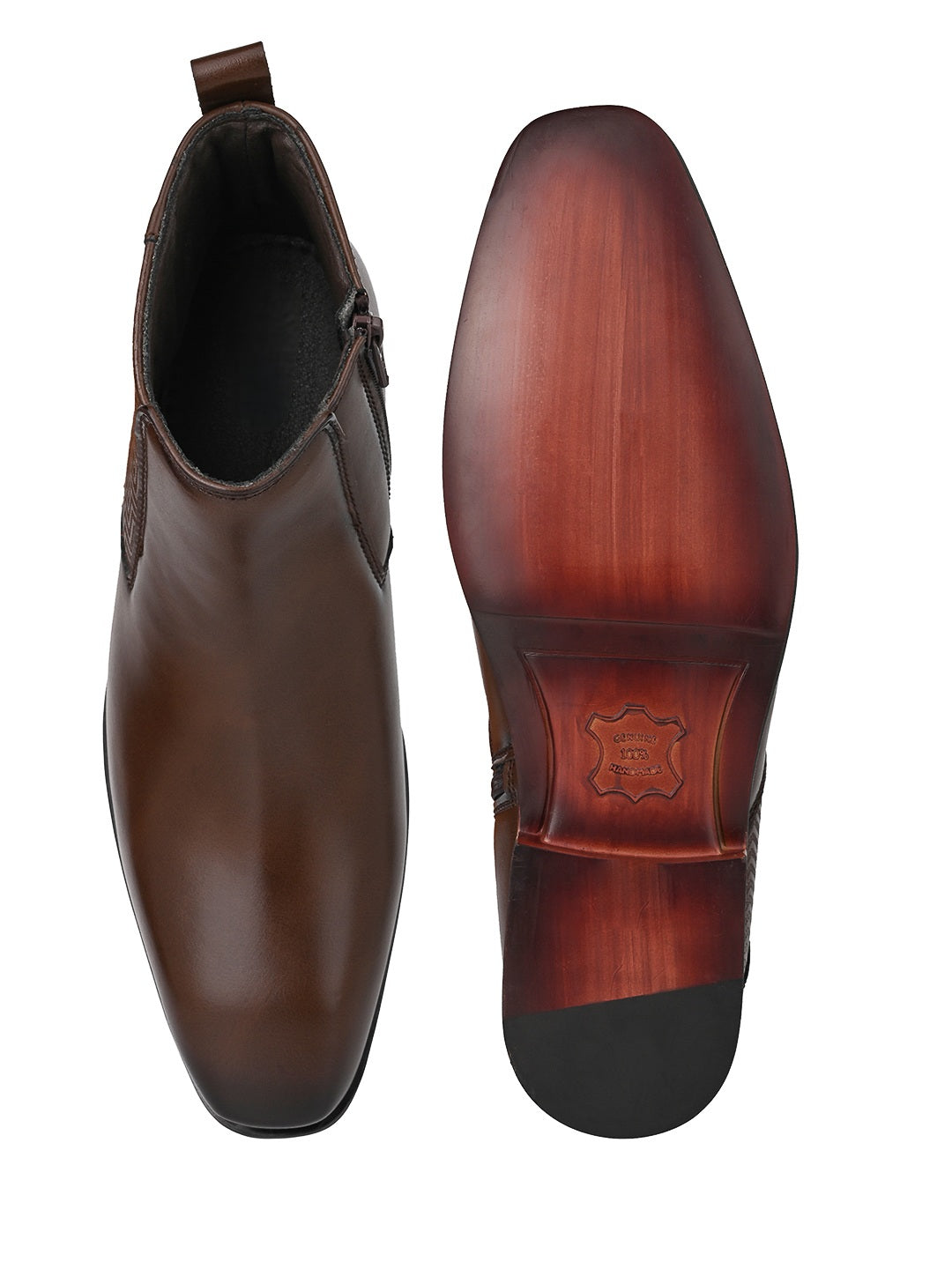 Fentacia Men Square Toe Zip Closure Chelsea Boots