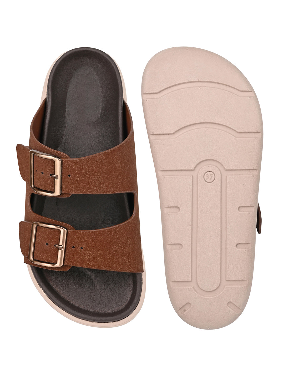 Fentacia Women Lightweight Comfort Sandals With Dual Buckle adjustable straps