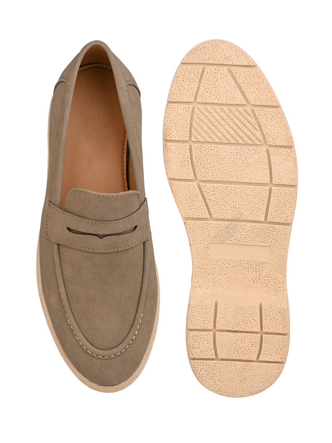 Fentacia Men Brown Nubuck Comfort Loafers