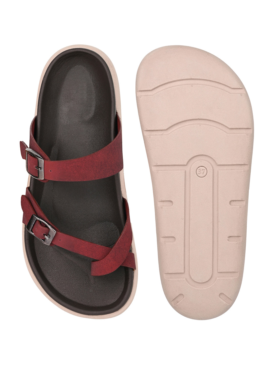 Fentacia Women Toe Ring Lightweight Comfort Suede Sandals