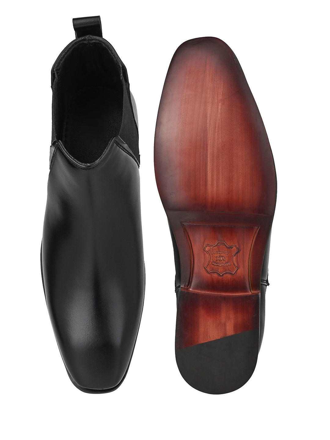 Fentacia Men Square Toe Pull-On Chelsea Boots