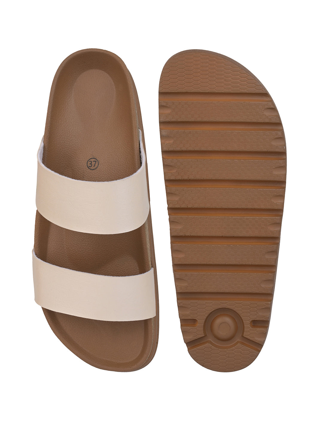 Fentacia Women Dual Straps Open Toe Casual Flats