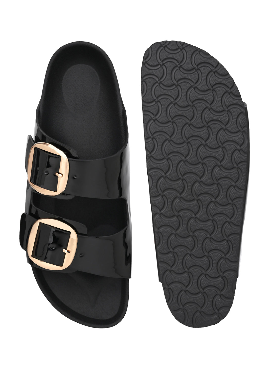 Fentacia Women Dual Buckle Flat Sandals