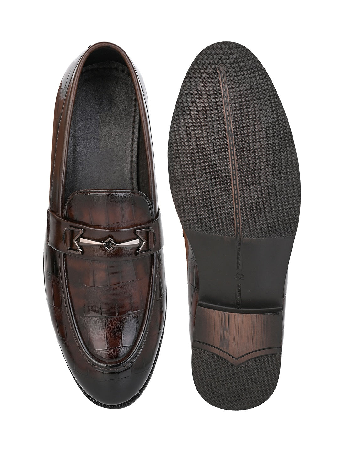 Fentacia Men Textured Slip-On Formal Shoes