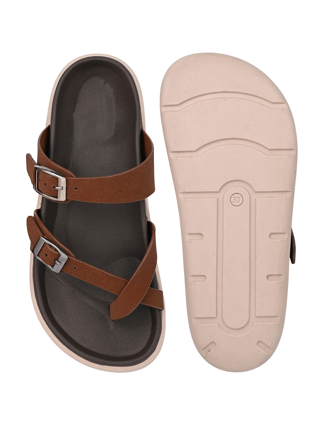 Fentacia Women Toe Ring Lightweight Comfort Suede Sandals