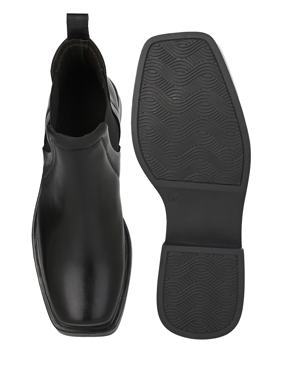 Fentacia Women Black Slip-On Chelsea Boots