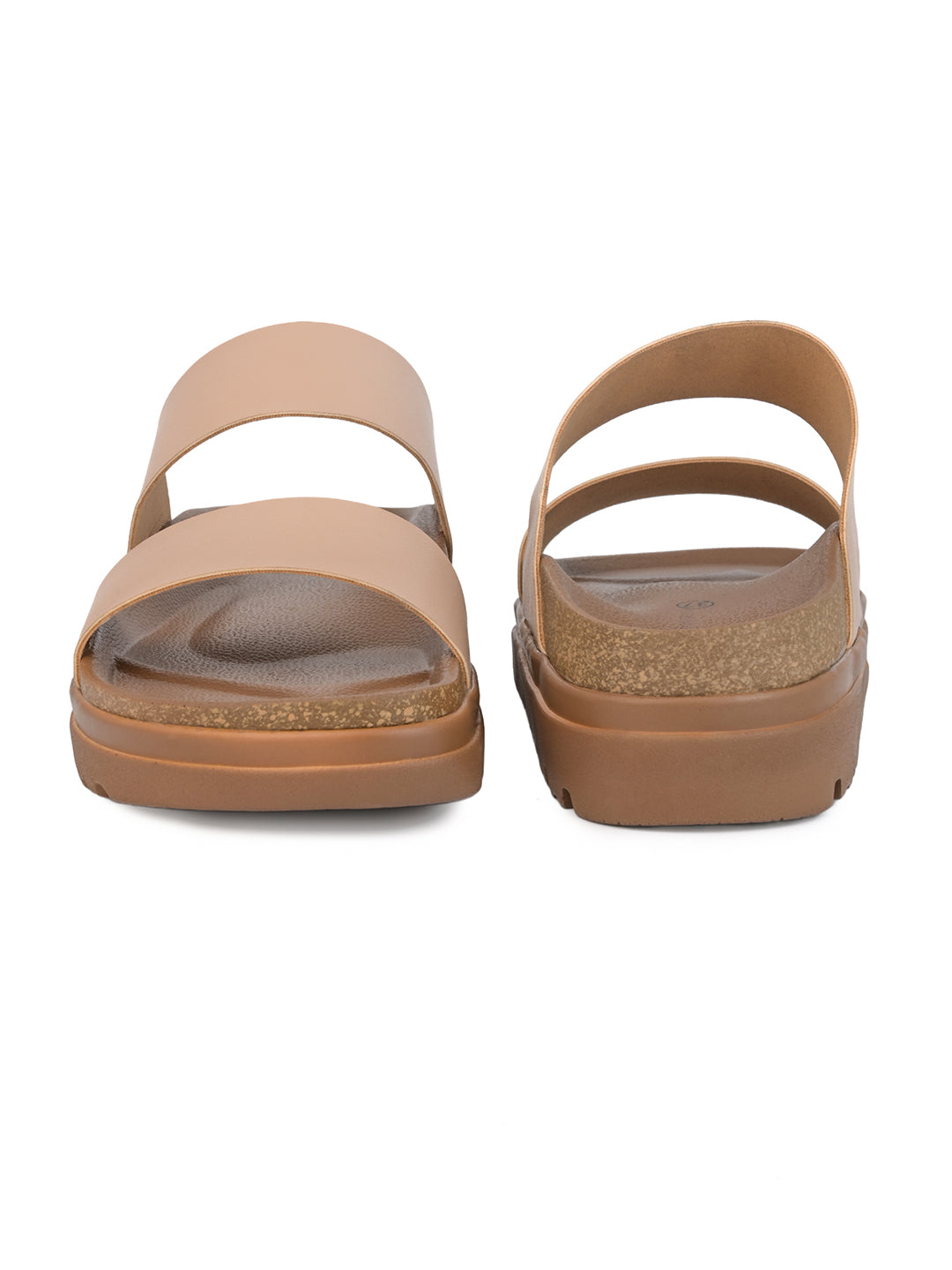 Fentacia Women Dual Straps Open Toe Casual Flats