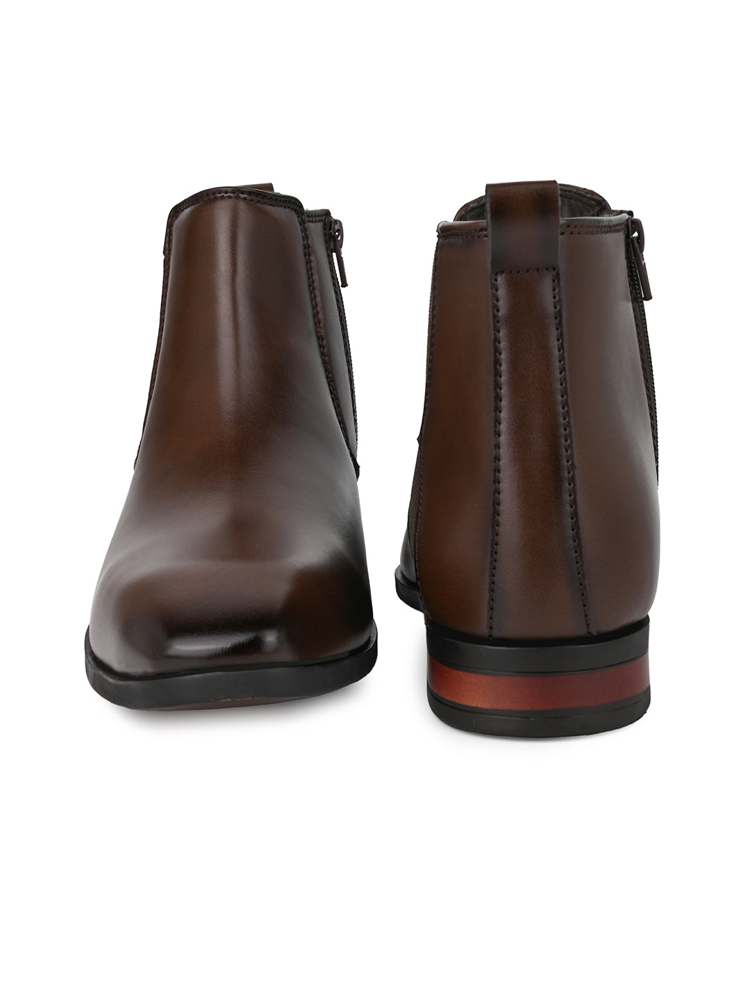 Fentacia Men Square Toe Zip Closure Chelsea Boots