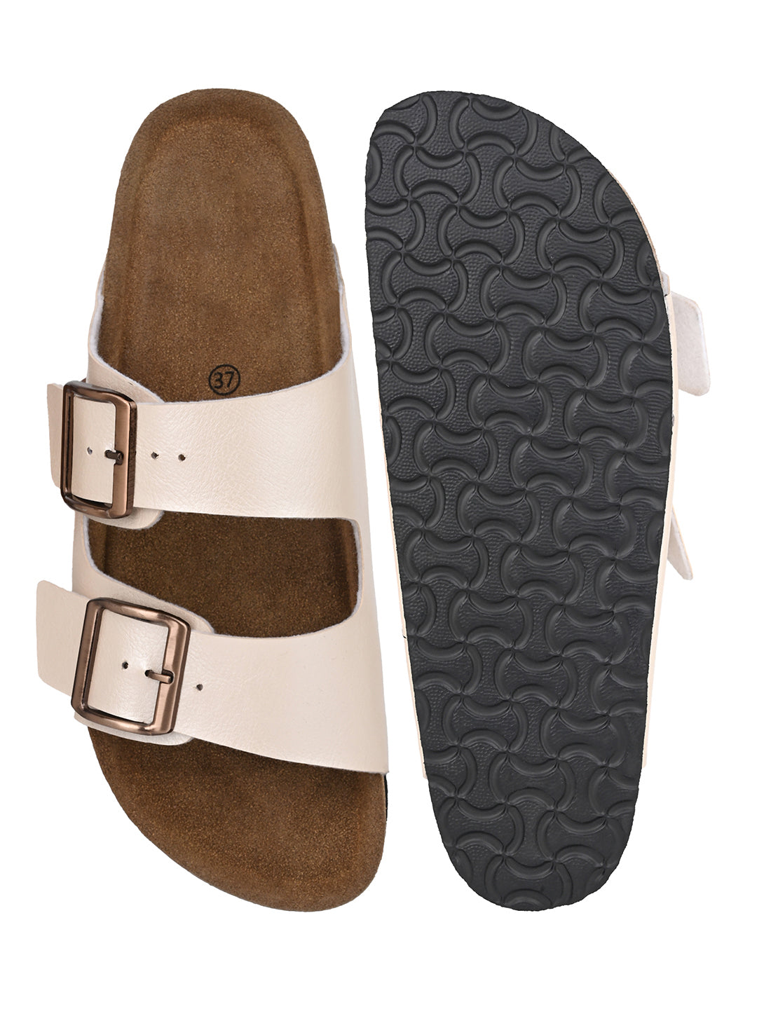 Fentacia Women Dual Buckle Flat Sandals