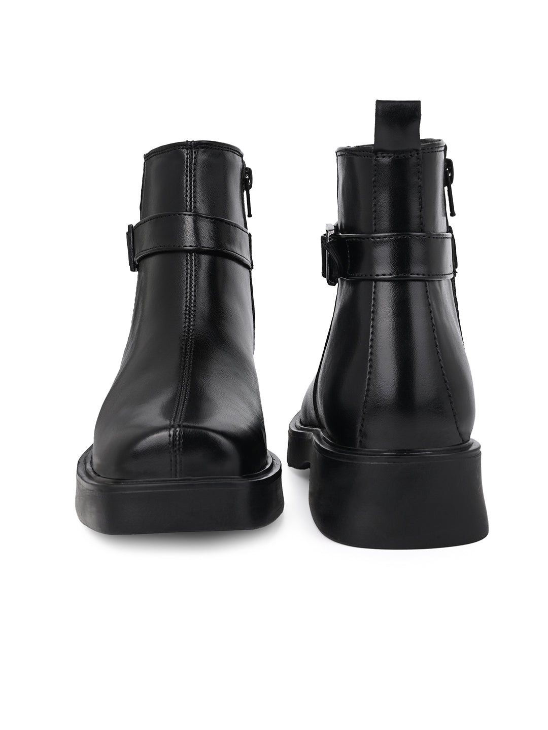 Fentacia Women Black Square toe Chelsea Boots