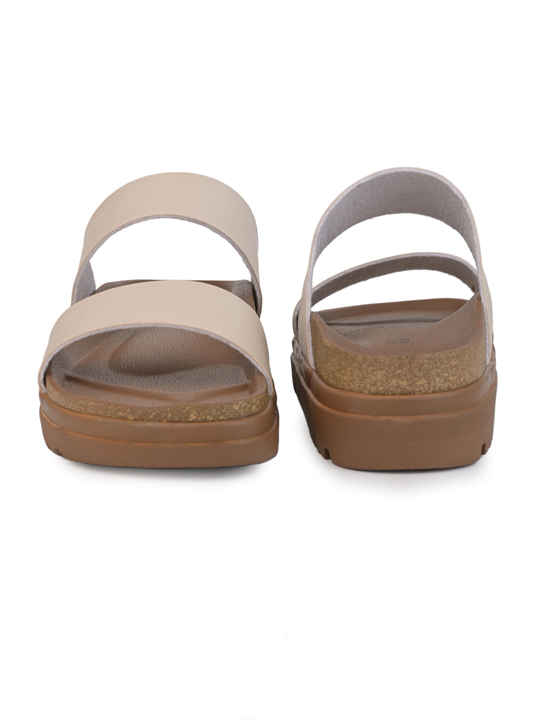 Fentacia Women Dual Straps Open Toe Casual Flats