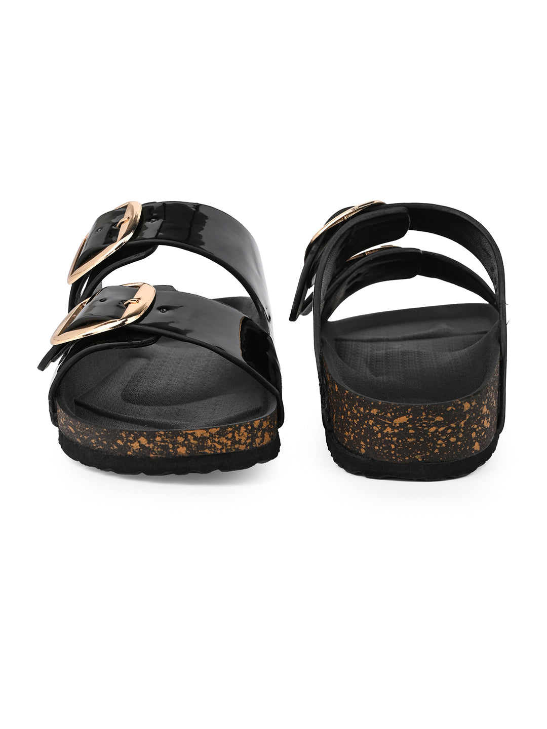 Fentacia Women Dual Buckle Flat Sandals