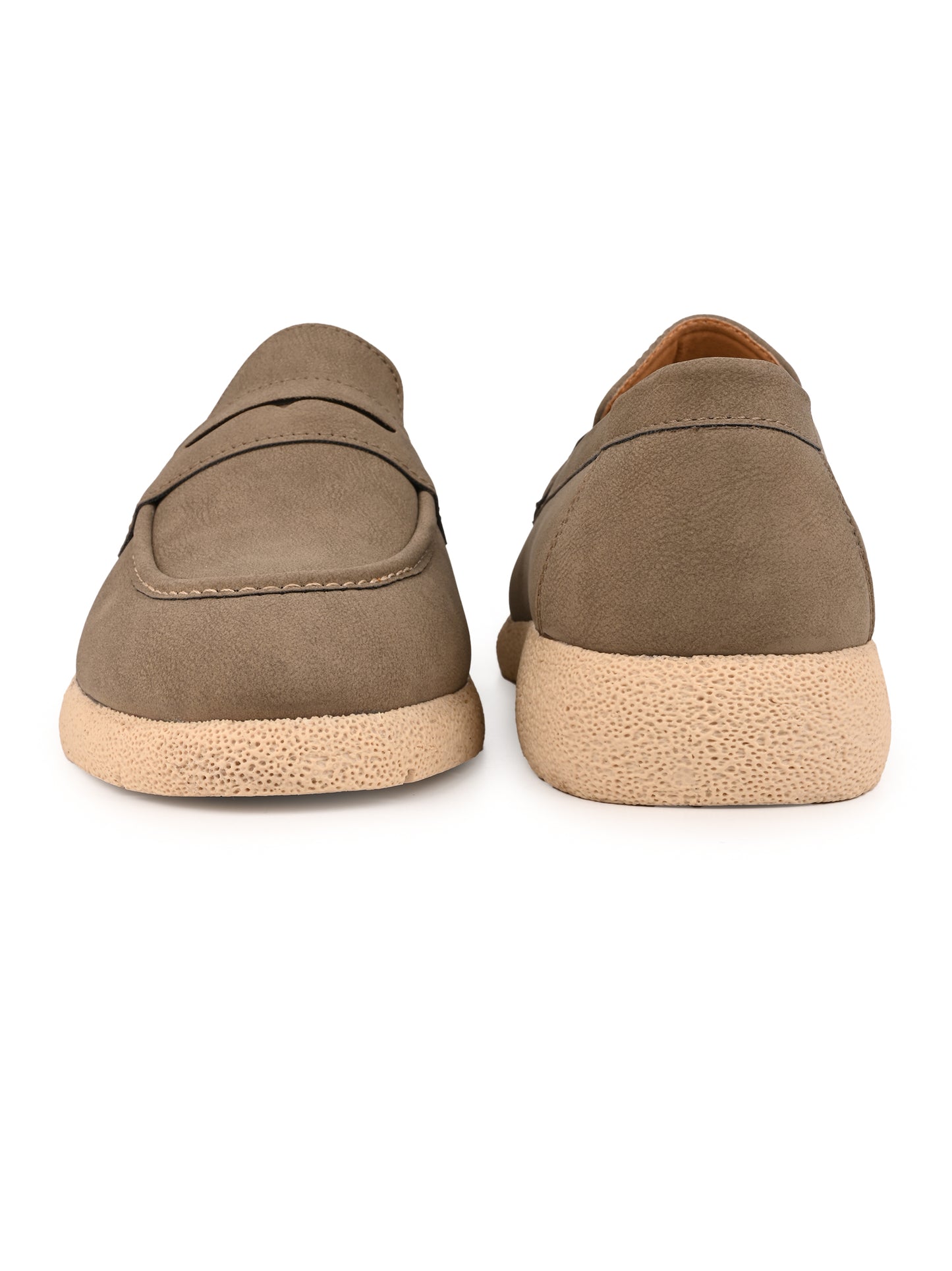 Fentacia Men Brown Nubuck Comfort Loafers
